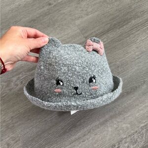 Hello kitten Adorable Gray Cat Hat for Kids